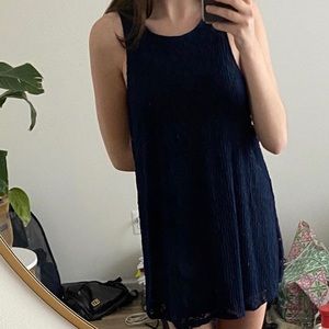 Nordstrom Brand Navy Lace Smock Dress